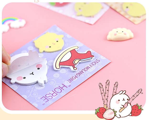 COMBO GIẤY NOTE STICKY MOLANG POINT SIÊU DỄ THƯƠNG CUTE HỘT ME T-CRAFT ^^