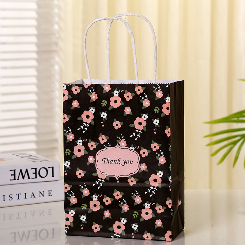 TÚI GIẤY ĐỰNG QUÀ TẶNG HÀN QUỐC BÔNG HOA XINH XẮN 21x15x8cm T.CRAFT HOUSE