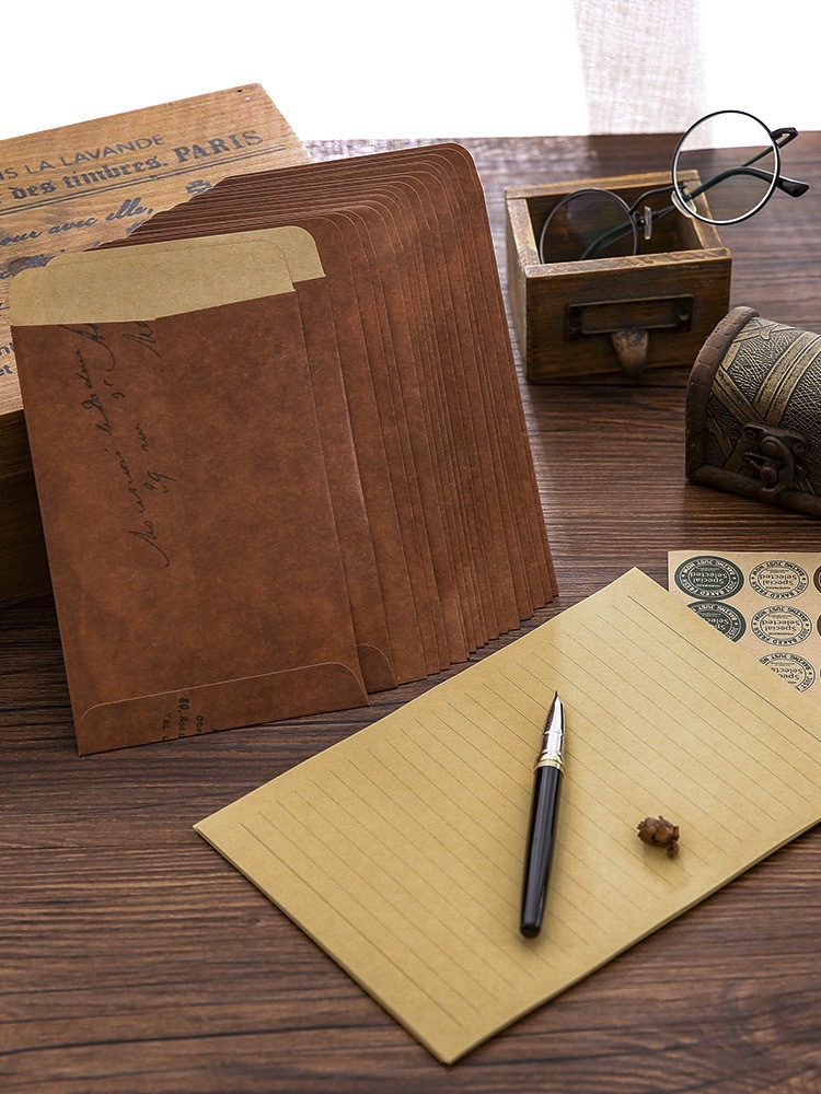 SET GIẤY KRAFT VIẾT THƯ A5 PHONG CÁCH VINTAGE T.CRAFT HOUSE