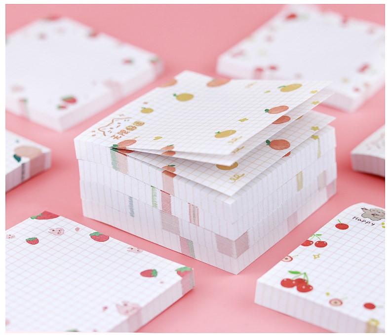 GIẤY NHỚ HÌNH VUÔNG CHỦ ĐỀ TRÁI CÂY ĐANG DẠNG, MÀU SẮC T-CRAFT  ^^
