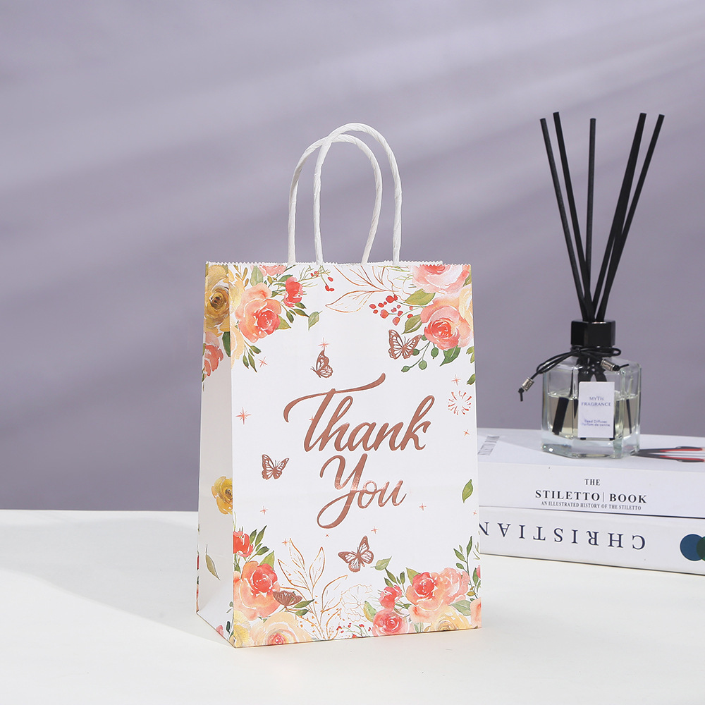 TÚI GIẤY ĐỰNG QUÀ THANK YOU ÁNH KIM HỌA TIẾT DỄ THƯƠNG PHONG CÁCH HÀN QUỐC T.CRAFT HOUSE