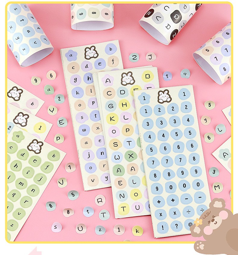 STICKER BẢNG CHỮ CÁI VÀ SỐ THỨ TỰ TRANG TRÍ TẬP SÁCH/ SỔ LƯU NIỆM T.CRAFT HOUSE