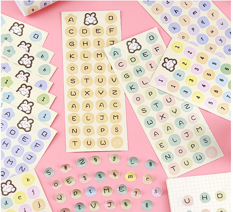 STICKER BẢNG CHỮ CÁI VÀ SỐ THỨ TỰ TRANG TRÍ TẬP SÁCH/ SỔ LƯU NIỆM T.CRAFT HOUSE
