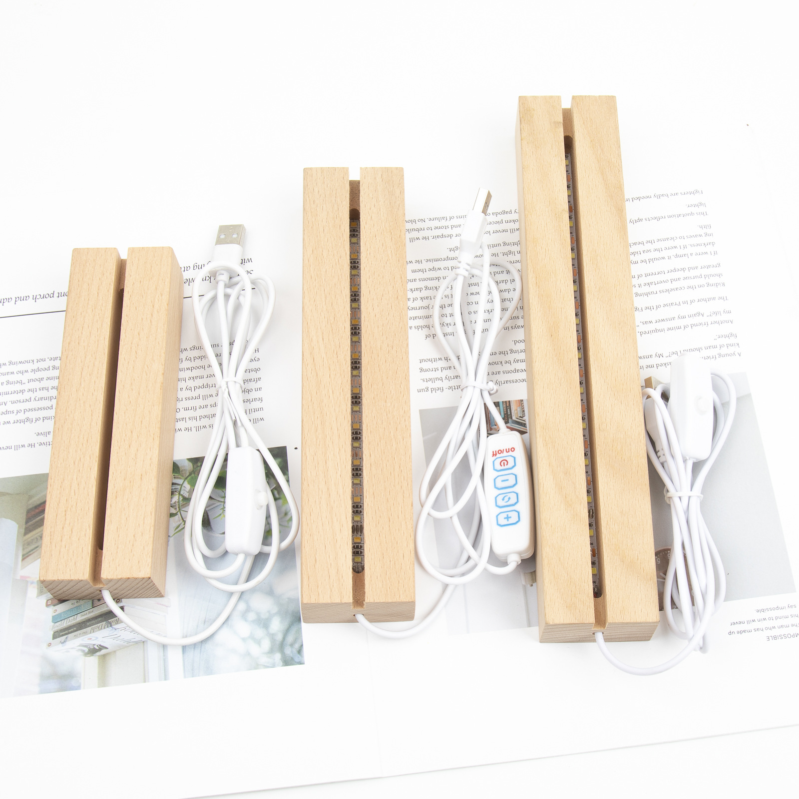 ĐẾ ĐÈN LED 3D BẰNG GỖ 3 MÀU TRANG TRÍ DIY SIÊU TIỆN LỢI T.CRAFT HOUSE-NVLG