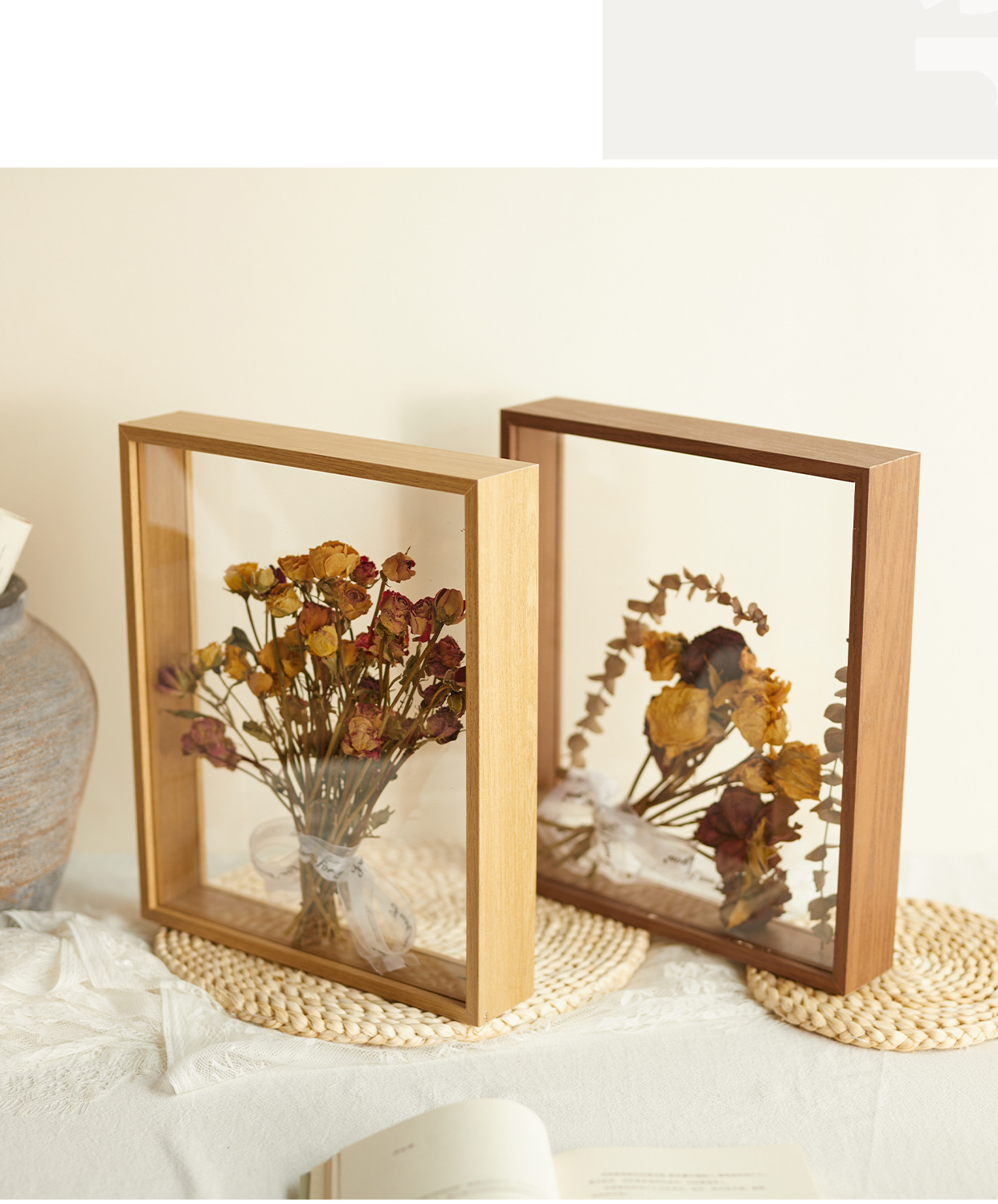 KHUNG HỘP GỖ 3D MẶT MICA LÀM TRANH TRANG TRÍ ĐỂ BÀN T.CRAFT HOUSE-NVLG