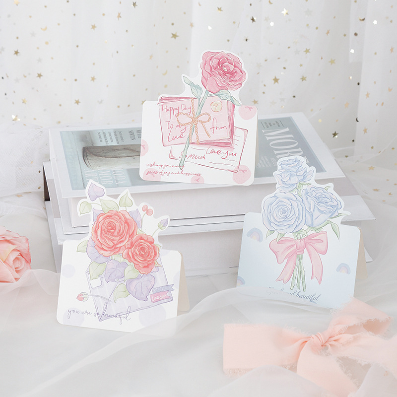 THIỆP IN MINI DỄ THƯƠNG CHỦ ĐỀ "NHỮNG BÔNG HOA RỰC RỠ" T.CRAFT HOUSE (KHÔNG GỒM BAO THƯ) - MẪU 1