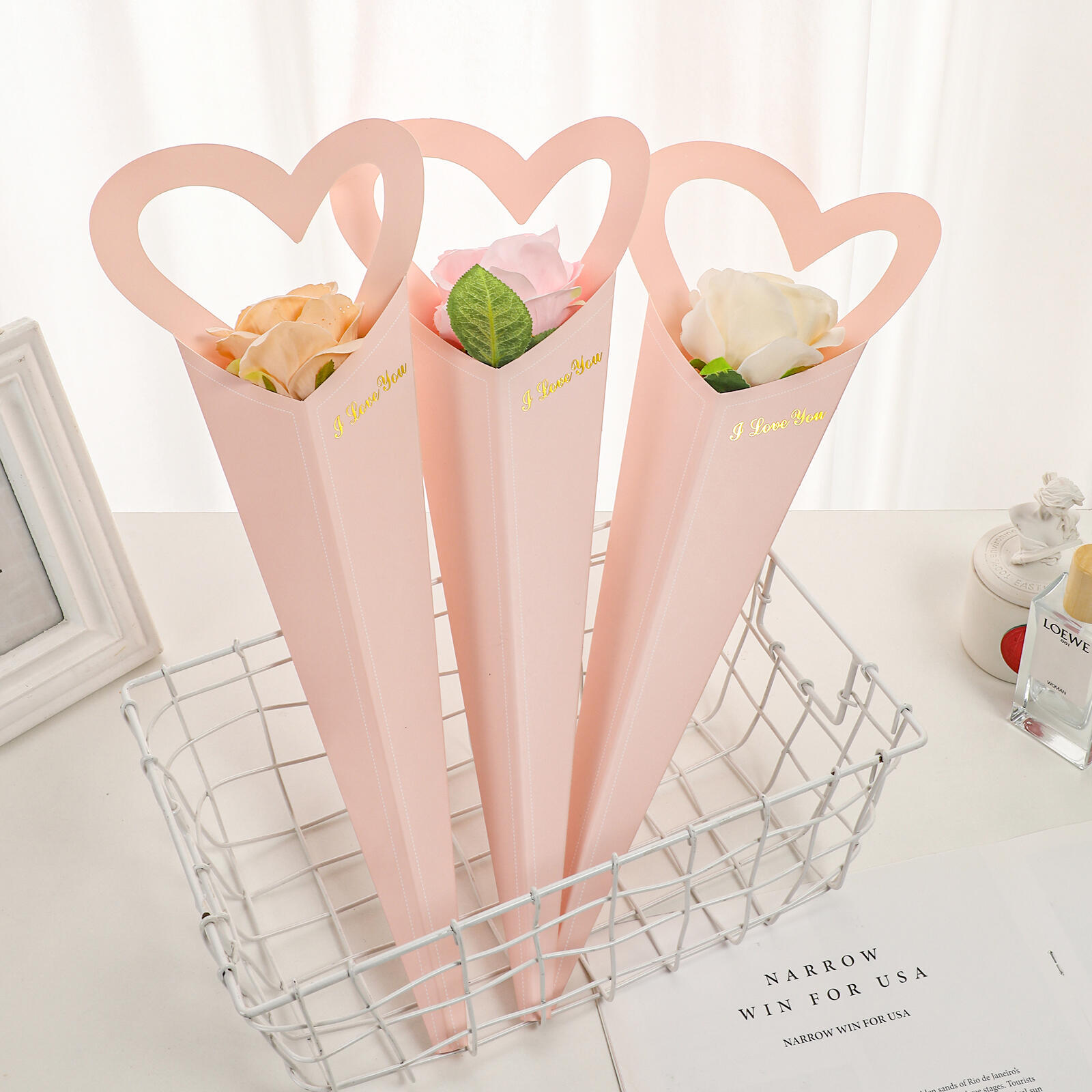 SET 5 TÚI ĐỰNG HOA ỐC QUẾ TRÁI TIM STYLE HÀN QUỐC – QUÀ TẶNG THIẾT KẾ ĐỘC ĐÁO T.CRAFT HOUSE