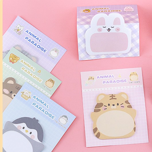 COMBO 4 SET GIẤY NHỚ NGẪU NHIÊN CHỦ ĐỀ ĐỘNG VẬT ĐÁNG YÊU T.CRAFT HOUSE