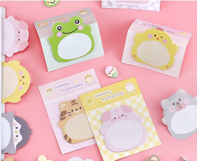 COMBO 4 SET GIẤY NHỚ NGẪU NHIÊN CHỦ ĐỀ ĐỘNG VẬT ĐÁNG YÊU T.CRAFT HOUSE