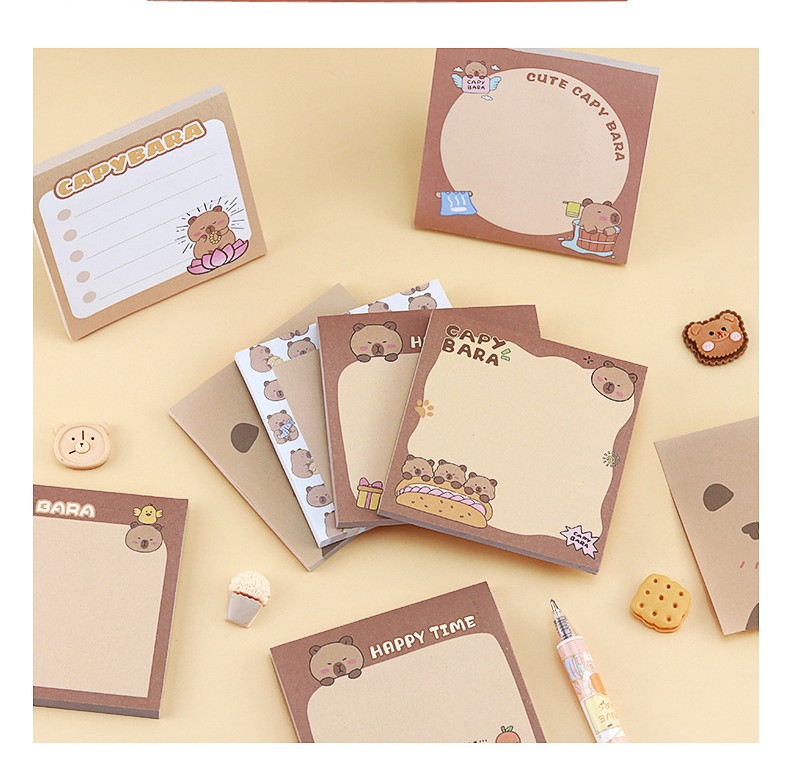 GIẤY NHỚ/ GIẤY GHI CHÚ CHỦ ĐỀ CAPYBARA SIÊU YÊU T.CRAFT HOUSE