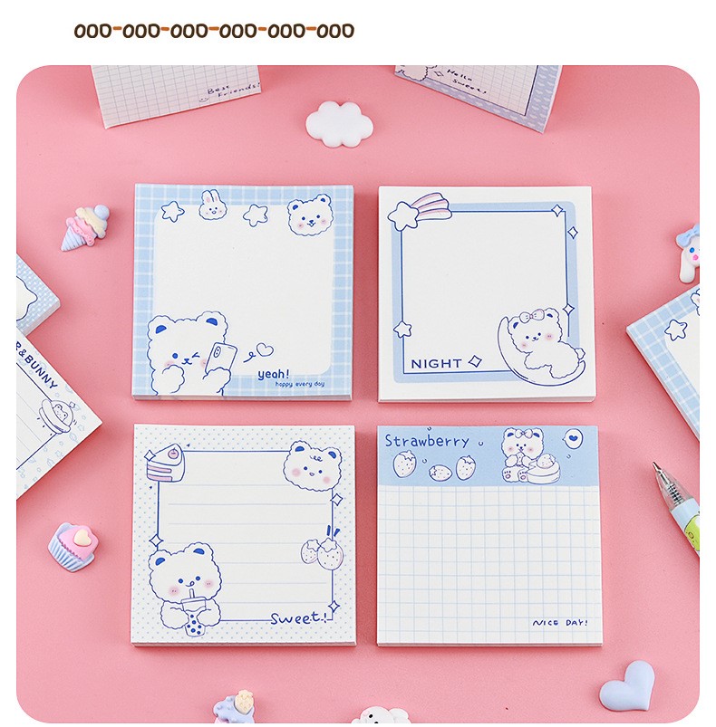 GIẤY NHỚ CHỦ ĐỀ ĐÔI BẠN DỄ THƯƠNG BEAR AND BUNNY T-CRAFT