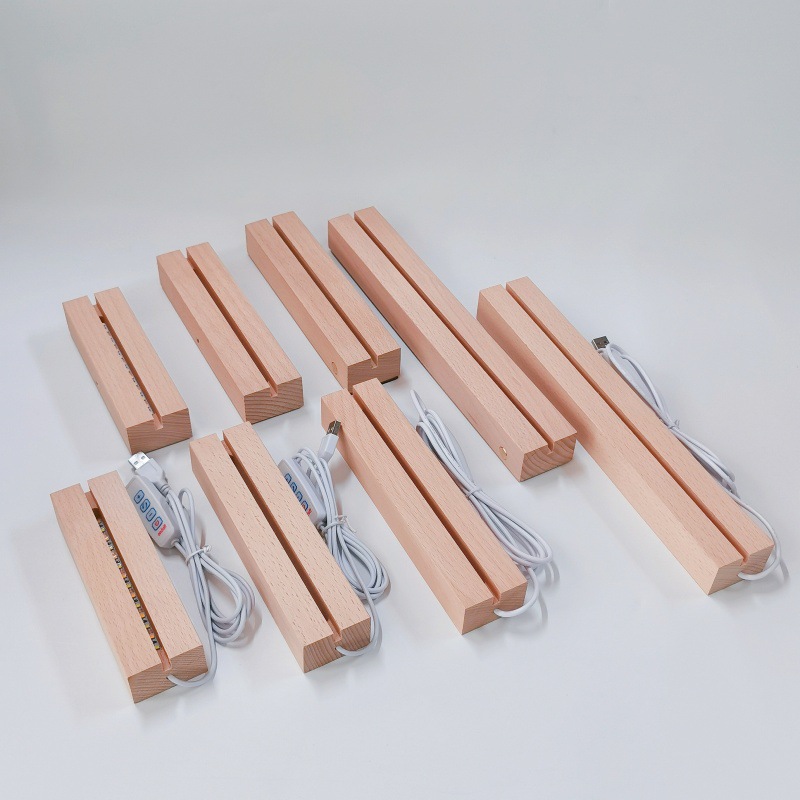 ĐẾ ĐÈN LED 3D BẰNG GỖ 3 MÀU TRANG TRÍ DIY SIÊU TIỆN LỢI T.CRAFT HOUSE-NVLG