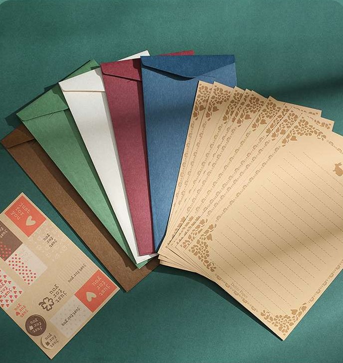 SET 5 BAO THƯ TRƠN 200GSM KÍCH THƯỚC 11x22cm NHIỀU MÀU SẮC T.CRAFT HOUSE