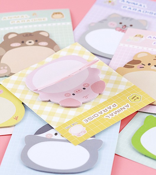COMBO 4 SET GIẤY NHỚ NGẪU NHIÊN CHỦ ĐỀ ĐỘNG VẬT ĐÁNG YÊU T.CRAFT HOUSE