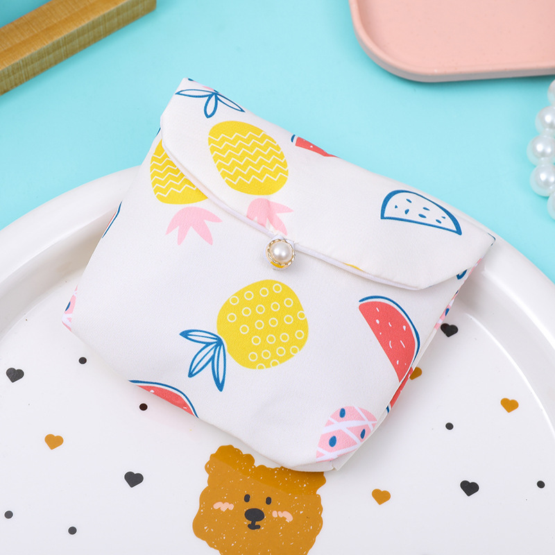 TÚI VẢI MINI NÚT GÀI DỄ THƯƠNG ĐỰNG MỸ PHẨM, ĐỒ DÙNG CÁ NHÂN TIỆN LỢI T.CRAFT HOUSE