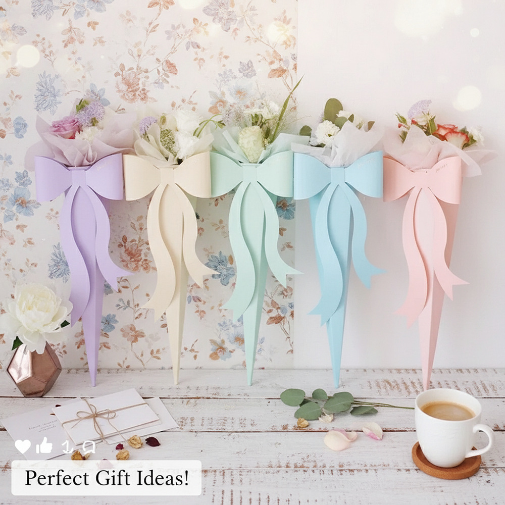 Set 5 Giấy Gói Hoa Hình Nơ 3D Cao Cấp – Phụ Kiện Bó Hoa Sang Trọng, Hot Trend Decor Quà Tặng T.Craft House
