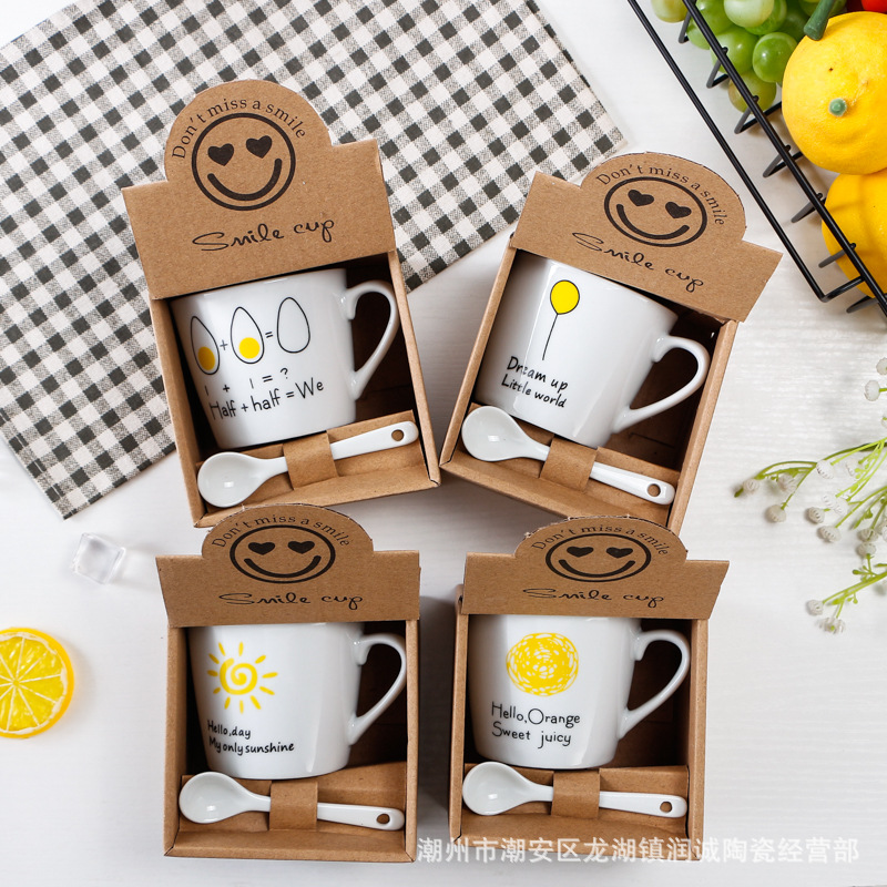 TÁCH TRÀ/ CÀ PHÊ BẰNG GỐM SỨ NHIỀU HÌNH ẢNH DỄ THƯƠNG, TIỆN DỤNG CÓ KÈM MUỖNG T-CRAFT ^^