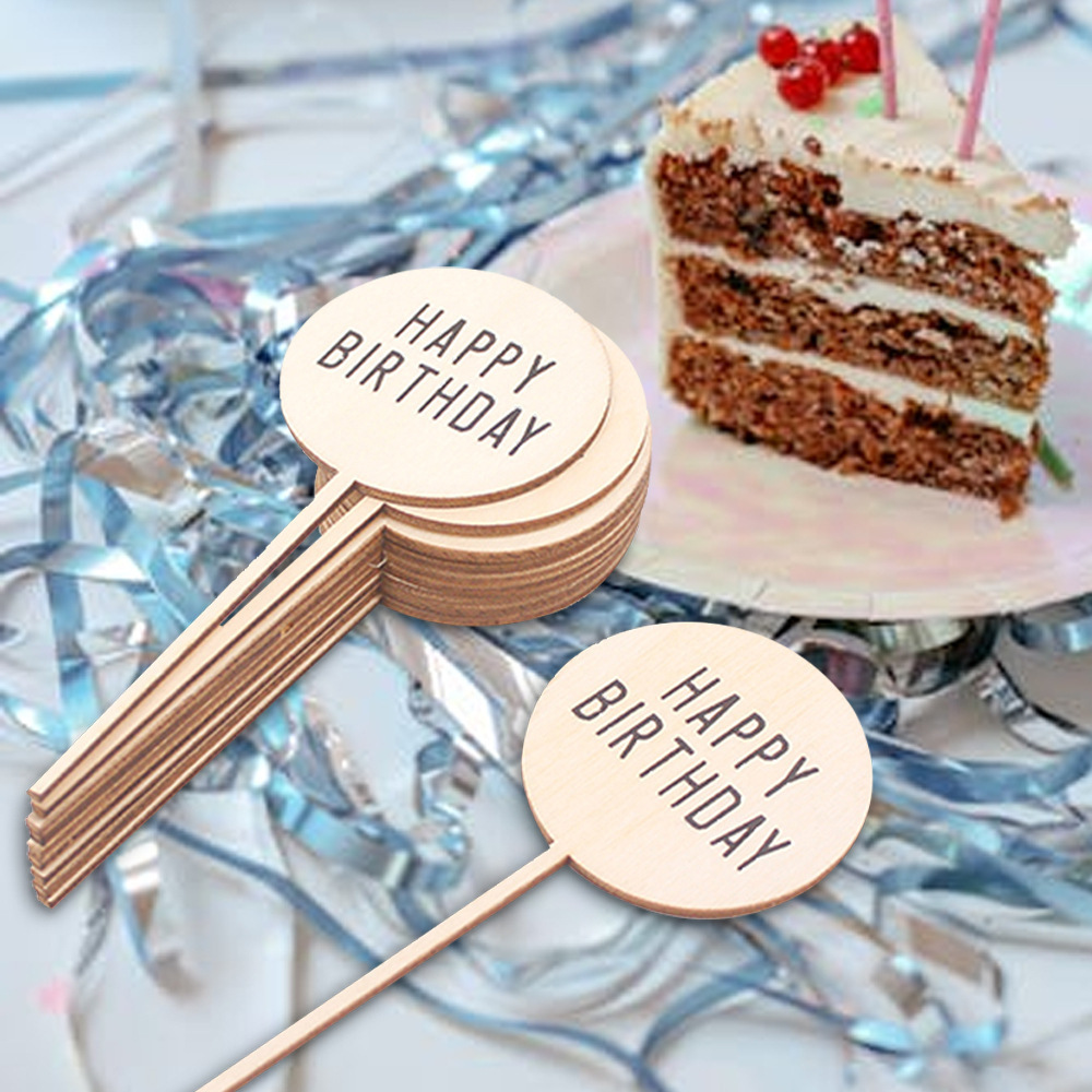 SET 2 QUE GỖ HAPPY BIRTHDAY PHONG CÁCH VINTAGE ĐƠN GIẢN T.CRAFT HOUSE-NVLG