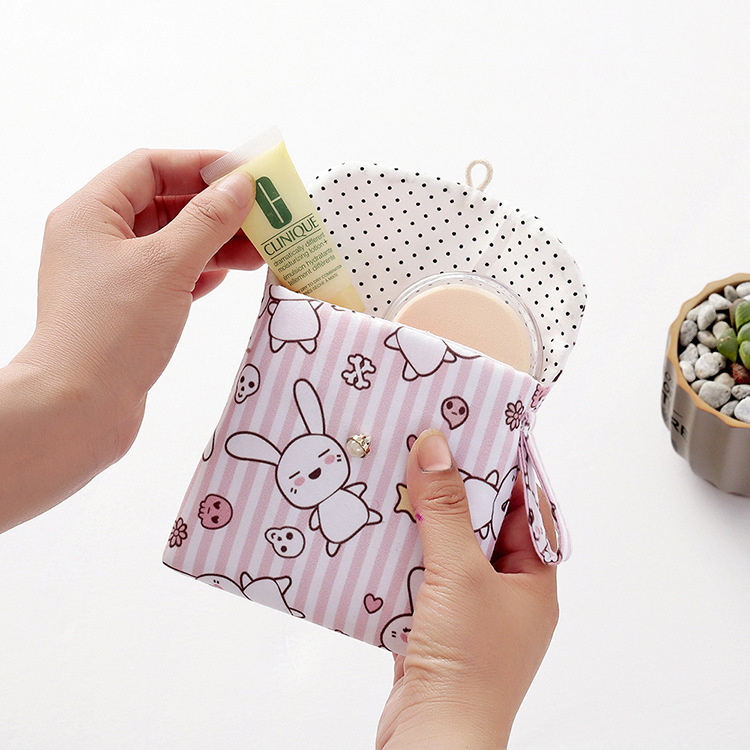 TÚI VẢI MINI NÚT GÀI DỄ THƯƠNG ĐỰNG MỸ PHẨM, ĐỒ DÙNG CÁ NHÂN TIỆN LỢI T.CRAFT HOUSE