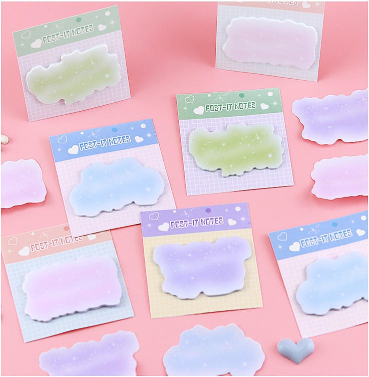 COMBO 4 SET GIẤY NHỚ HÌNH ĐÁM MÂY XINH XẮN PHONG CÁCH RETRO T.CRAFT HOUSE