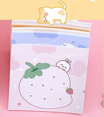 COMBO 4 LOẠI GIẤY NHỚ HÌNH VUÔNG CHỦ ĐỀ TRÁI CÂY ĐANG DẠNG, MÀU SẮC T-CRAFT  ^^