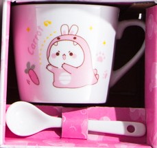 TÁCH TRÀ/ CÀ PHÊ BẰNG GỐM SỨ NHIỀU HÌNH ẢNH DỄ THƯƠNG, TIỆN DỤNG CÓ KÈM MUỖNG T-CRAFT ^^