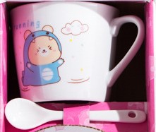 TÁCH TRÀ/ CÀ PHÊ BẰNG GỐM SỨ NHIỀU HÌNH ẢNH DỄ THƯƠNG, TIỆN DỤNG CÓ KÈM MUỖNG T-CRAFT ^^