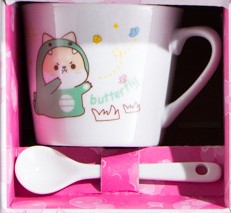TÁCH TRÀ/ CÀ PHÊ BẰNG GỐM SỨ NHIỀU HÌNH ẢNH DỄ THƯƠNG, TIỆN DỤNG CÓ KÈM MUỖNG T-CRAFT ^^
