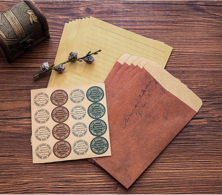 SET GIẤY KRAFT VIẾT THƯ A5 PHONG CÁCH VINTAGE T.CRAFT HOUSE