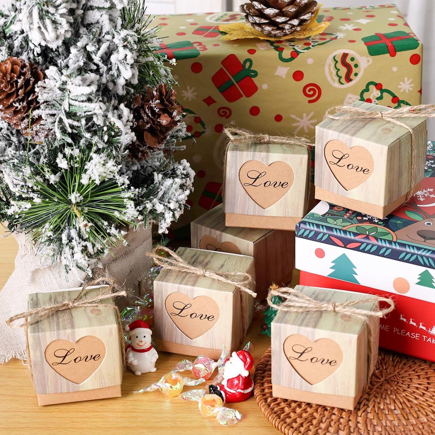 HỘP ĐỰNG QUÀ VINTAGE MINI LOVE HỌA TIẾT TRÁI TIM T.CRAFT HOUSE