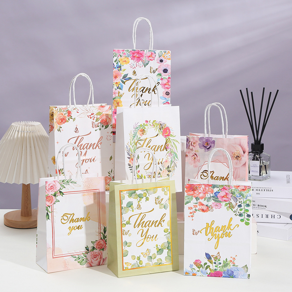 TÚI GIẤY ĐỰNG QUÀ THANK YOU ÁNH KIM HỌA TIẾT DỄ THƯƠNG PHONG CÁCH HÀN QUỐC T.CRAFT HOUSE