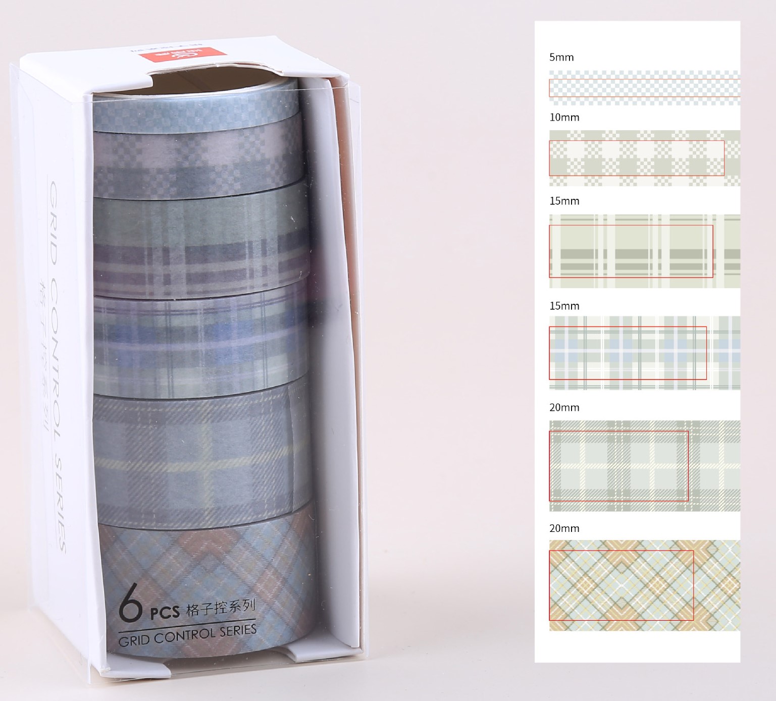 SET 6 CUỘN WASHI TAPE CARO TRANG TRÍ TẬP VỞ/ NHẬT KÍ T-CRAFT ^^