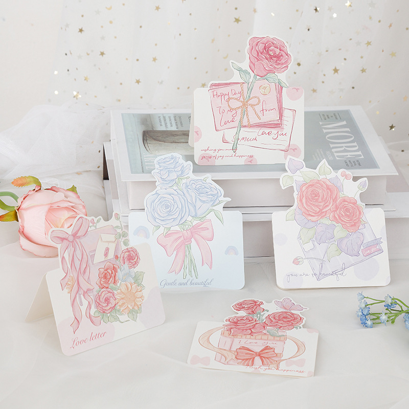 THIỆP IN MINI DỄ THƯƠNG CHỦ ĐỀ "NHỮNG BÔNG HOA RỰC RỠ" T.CRAFT HOUSE (KHÔNG GỒM BAO THƯ) - MẪU 1