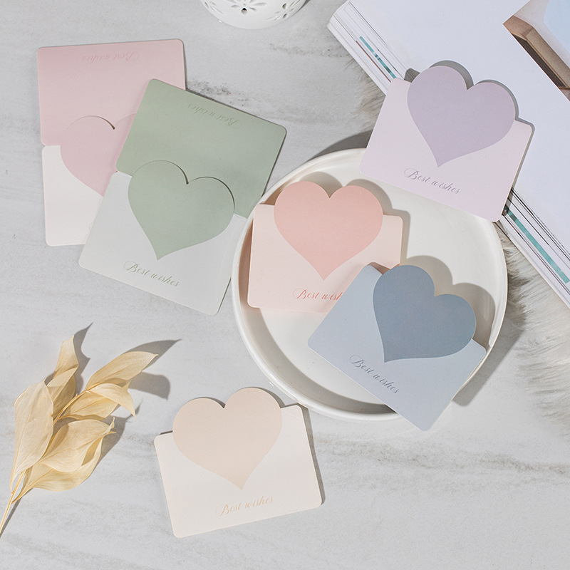 THIỆP IN MINI TRÁI TIM ĐƠN GIẢN VÀ NHIỀU MÀU SẮC T.CRAFT HOUSE (KHÔNG BAO GỒM BAO THƯ)