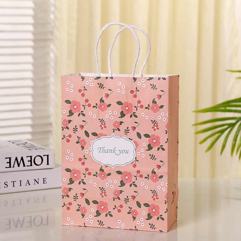 TÚI GIẤY ĐỰNG QUÀ TẶNG HÀN QUỐC BÔNG HOA XINH XẮN 21x15x8cm T.CRAFT HOUSE
