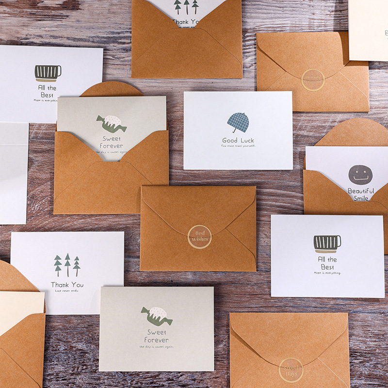 COMBO THIỆP IN VÀ BAO THƯ KRAFT VINTAGE CÙNG THÔNG ĐIỆP Ý NGHĨA T.CRAFT HOUSE 2