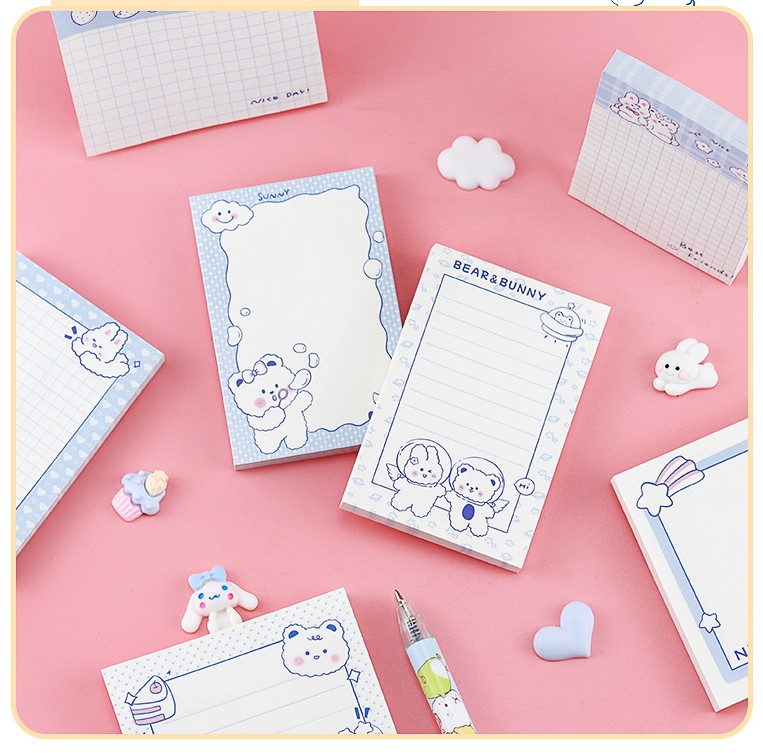 GIẤY NHỚ CHỦ ĐỀ ĐÔI BẠN DỄ THƯƠNG BEAR AND BUNNY T-CRAFT