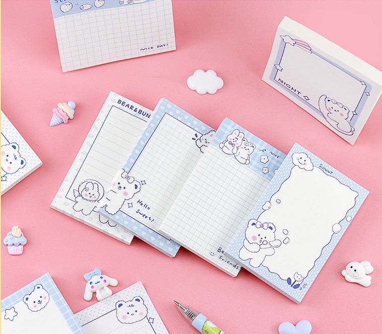 GIẤY NHỚ CHỦ ĐỀ ĐÔI BẠN DỄ THƯƠNG BEAR AND BUNNY T-CRAFT
