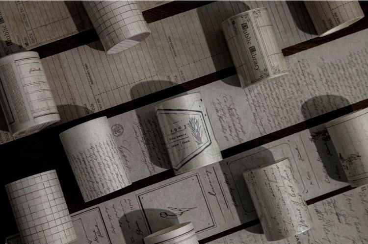 CUỘN BĂNG DÍNH PHONG CÁCH WASHI RETRO PAPER TAPE TRANG TRÍ SỔ, LƯU BÚT T-CRAFT ^^