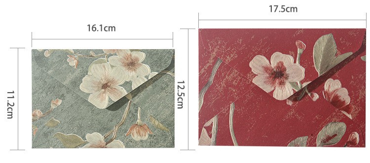 SET 5 BAO THƯ HOẠ TIẾT NỔI GẤM HOA PHONG CÁCH RETRO T.CRAFT HOUSE