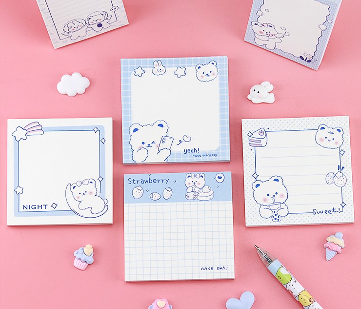 GIẤY NHỚ CHỦ ĐỀ ĐÔI BẠN DỄ THƯƠNG BEAR AND BUNNY T-CRAFT