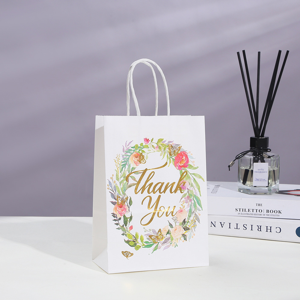 TÚI GIẤY ĐỰNG QUÀ THANK YOU ÁNH KIM HỌA TIẾT DỄ THƯƠNG PHONG CÁCH HÀN QUỐC T.CRAFT HOUSE