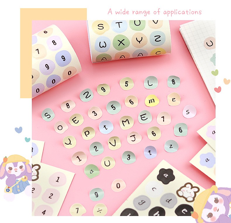 STICKER BẢNG CHỮ CÁI VÀ SỐ THỨ TỰ TRANG TRÍ TẬP SÁCH/ SỔ LƯU NIỆM T.CRAFT HOUSE