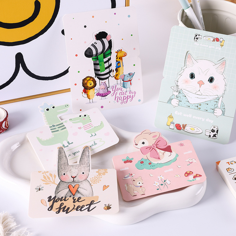 COMBO NGẪU NHIÊN 10 THIỆP IN MINI CON VẬT DỄ THƯƠNG NHIỀU CHỦ ĐỀ T.CRAFT HOUSE (KHÔNG GỒM BAO THƯ)