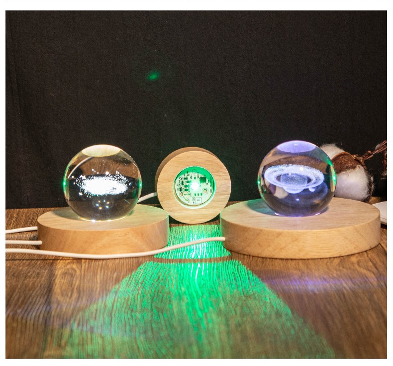 ĐẾ TRÒN ĐÈN LED 3D BẰNG GỖ TRANG TRÍ DIY SIÊU TIỆN LỢI T.CRAFT HOUSE-NVLG