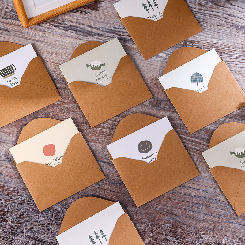 COMBO THIỆP IN VÀ BAO THƯ KRAFT VINTAGE CÙNG THÔNG ĐIỆP Ý NGHĨA T.CRAFT HOUSE 2