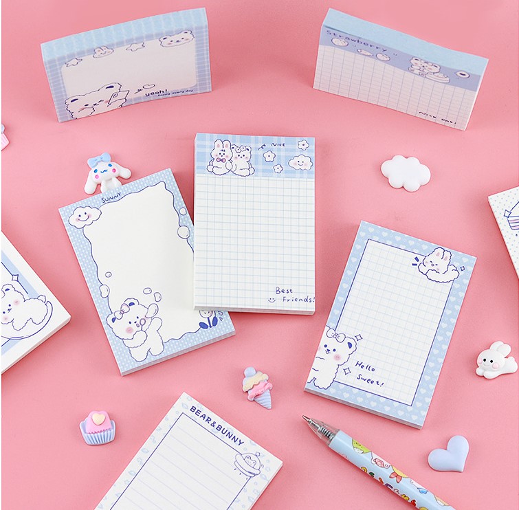 GIẤY NHỚ CHỦ ĐỀ ĐÔI BẠN DỄ THƯƠNG BEAR AND BUNNY T-CRAFT