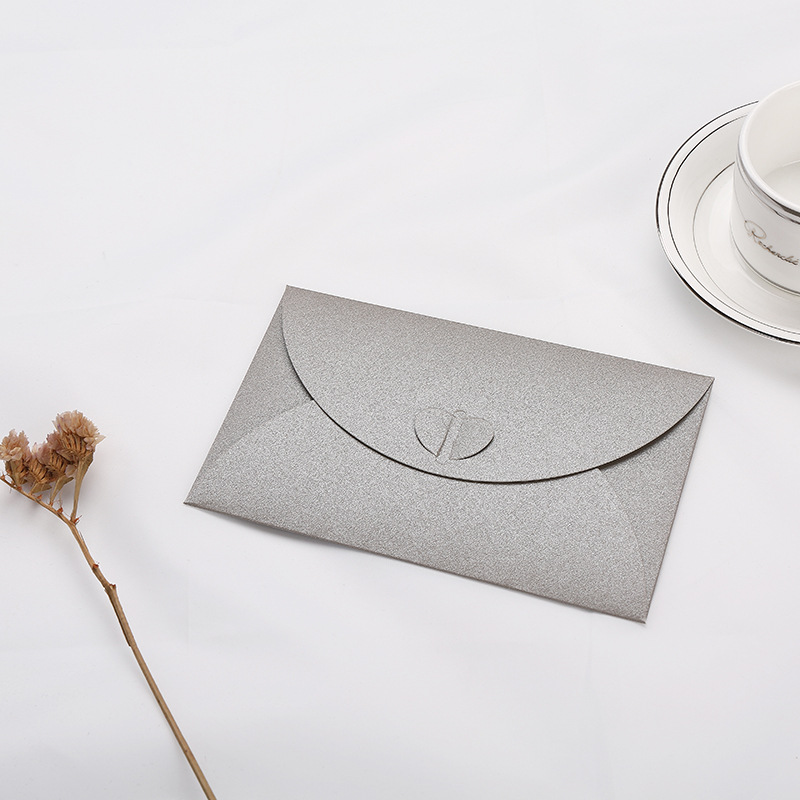 SET 5 BAO THƯ ÁNH KIM 250GSM KHOÁ TIM KÍCH THƯỚC 175x110mm NHIỀU MÀU SẮC T.CRAFT HOUSE