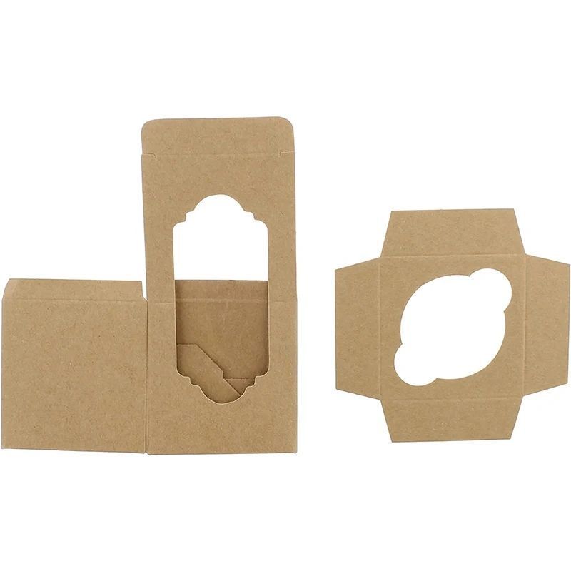 HỘP ĐỰNG BÁNH CUPCAKE HOẶC QUÀ TẶNG MẶT MICA GIẤY KRAFT PHONG CÁCH CỔ ĐIỂN T.CRAFT HOUSE