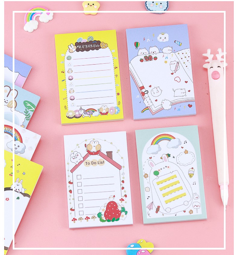 GIẤY NHỚ ĐỦ MÀU CÙNG HỌA TIẾT SẶC SỠ SIÊU DỄ THƯƠNG CUTE HỘT ME T-CRAFT ^^